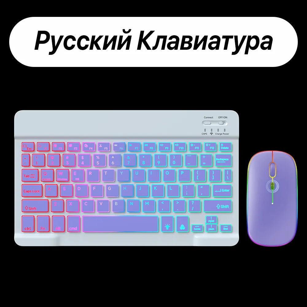 Wireless Backlit Keyboard for Ios Android Windows Systems Rechargeable Backlight 10 Inch Teclado for Mac Ipad Matepad Laptop