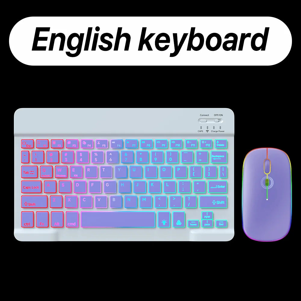 Wireless Backlit Keyboard for Ios Android Windows Systems Rechargeable Backlight 10 Inch Teclado for Mac Ipad Matepad Laptop