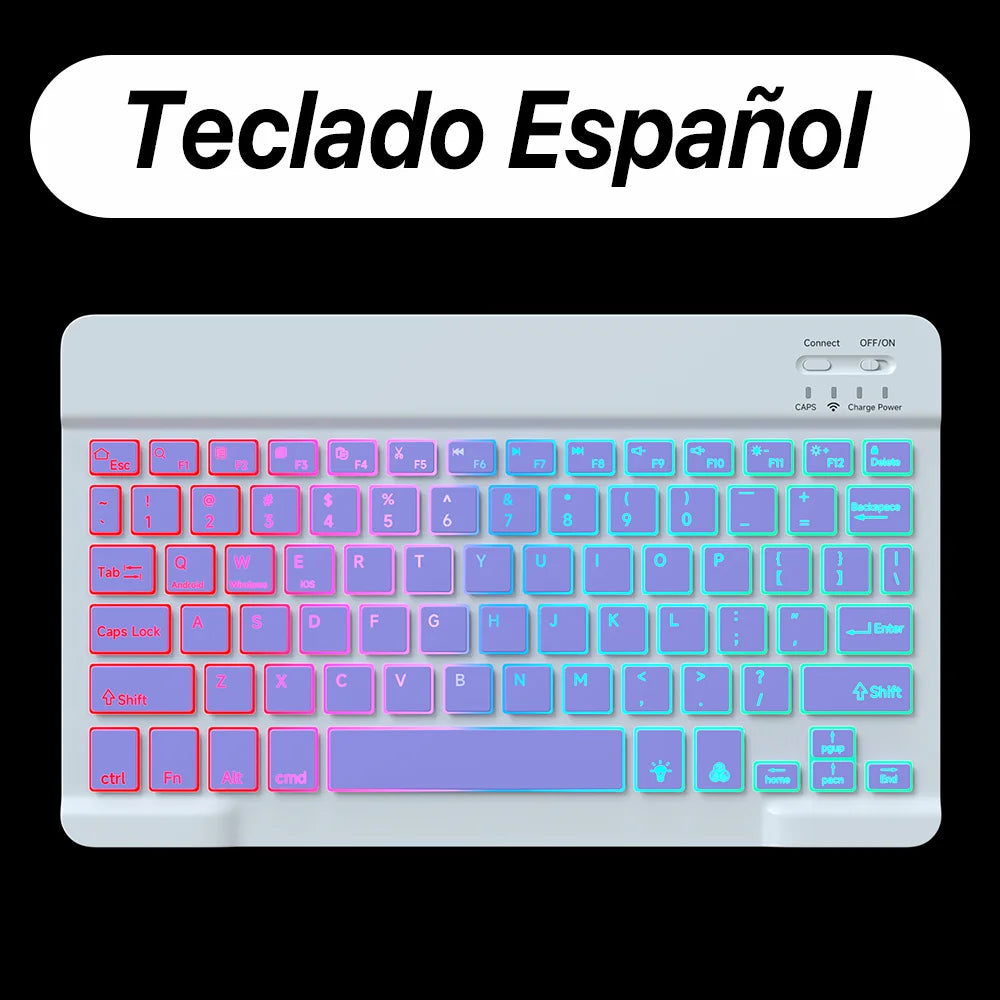 Wireless Backlit Keyboard for Ios Android Windows Systems Rechargeable Backlight 10 Inch Teclado for Mac Ipad Matepad Laptop