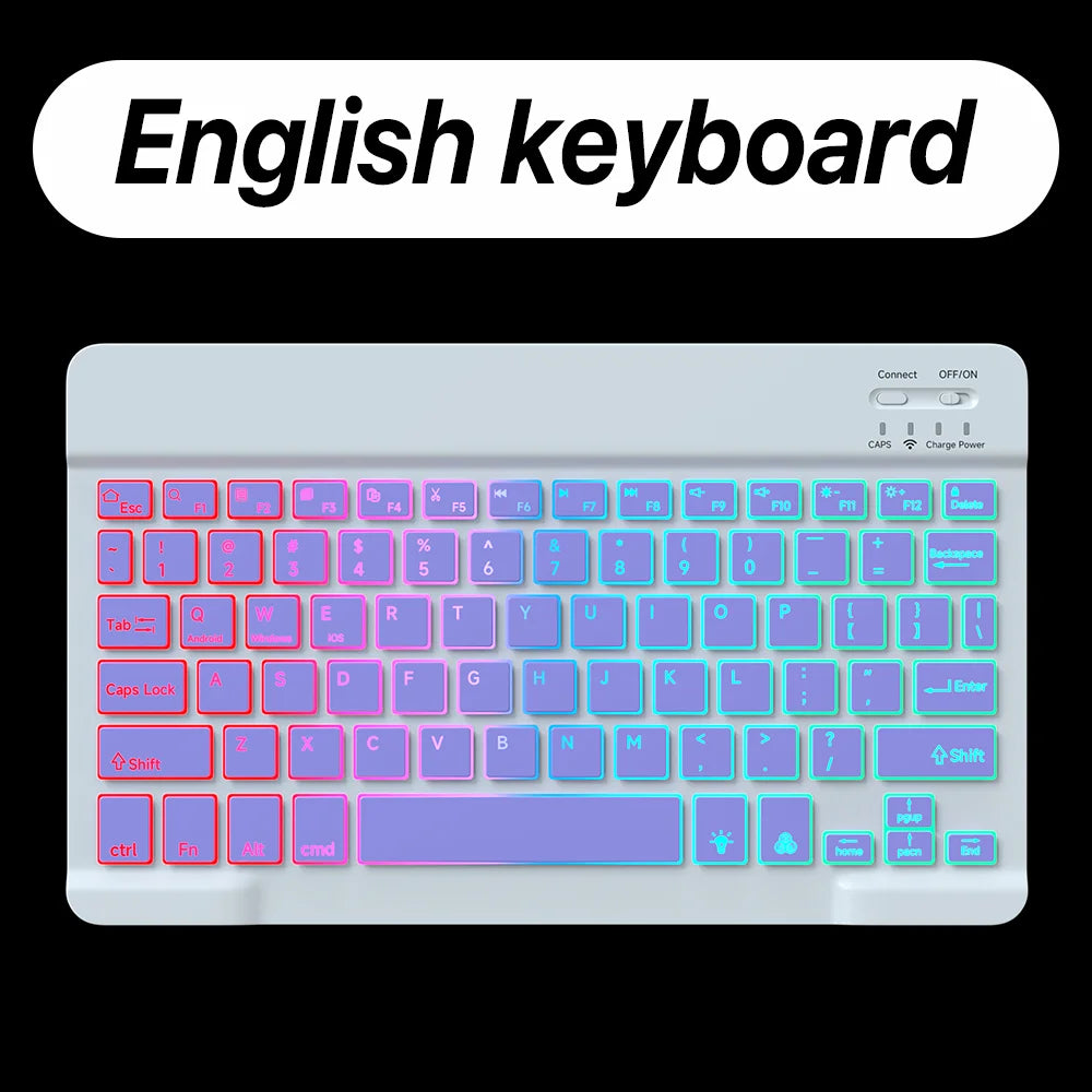 Wireless Backlit Keyboard for Ios Android Windows Systems Rechargeable Backlight 10 Inch Teclado for Mac Ipad Matepad Laptop
