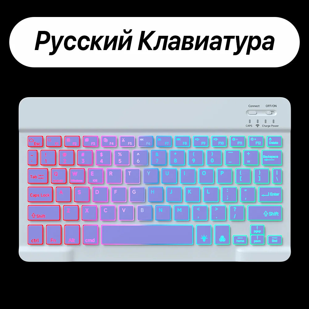 Wireless Backlit Keyboard for Ios Android Windows Systems Rechargeable Backlight 10 Inch Teclado for Mac Ipad Matepad Laptop