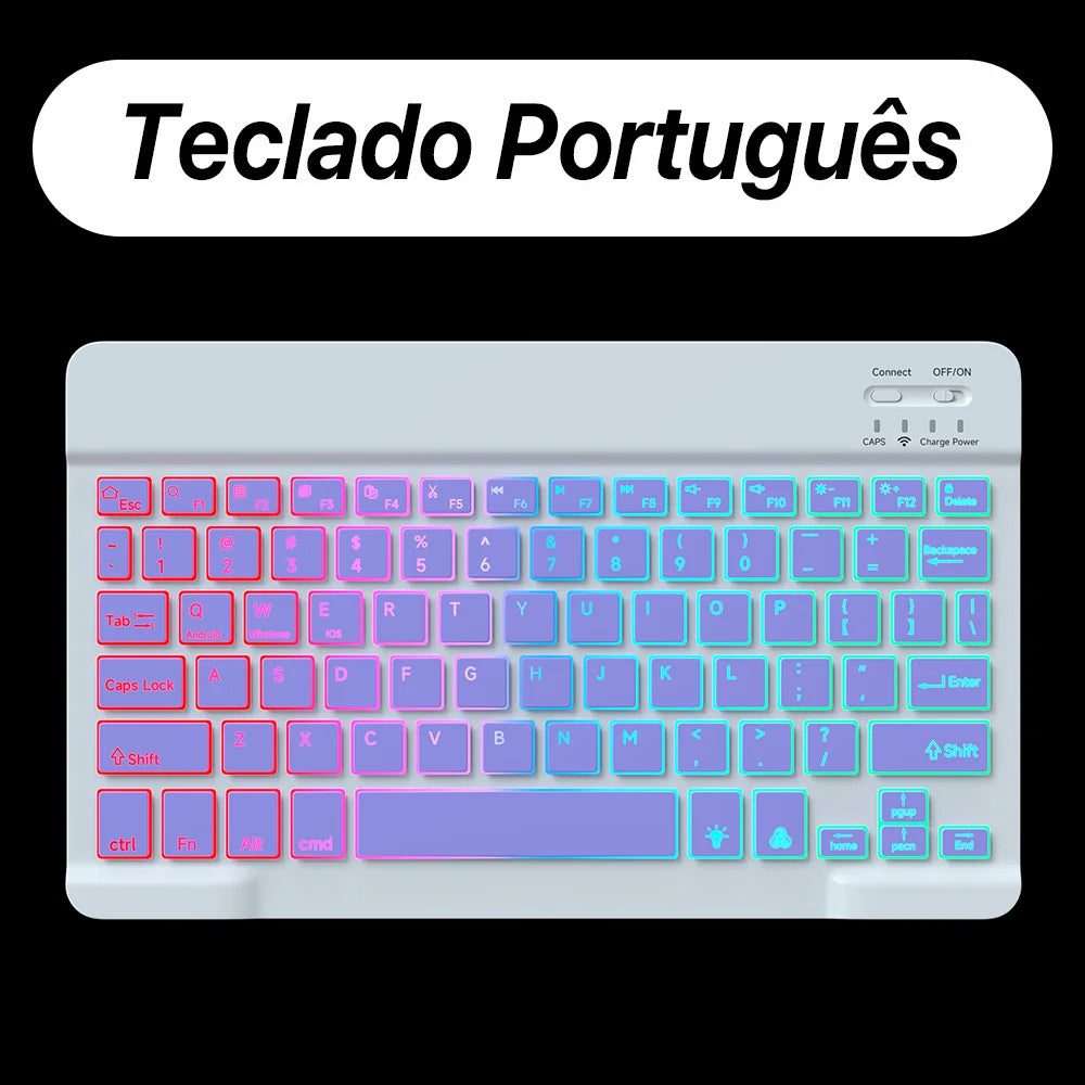 Wireless Backlit Keyboard for Ios Android Windows Systems Rechargeable Backlight 10 Inch Teclado for Mac Ipad Matepad Laptop